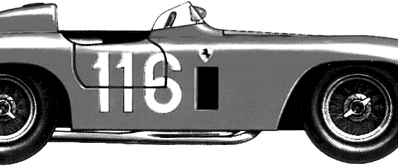 Ferrari 750 Monza (1954) - Феррари - чертежи, габариты, рисунки автомобиля