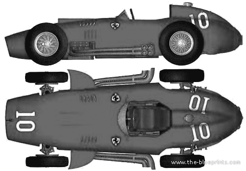 Ferrari 801 Short Nose F1 GP (1957) - Ferrari - drawings, dimensions, pictures of the car