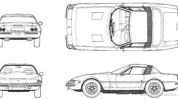 Ferrari Daytona Supechiare - Феррари - чертежи, габариты, рисунки автомобиля
