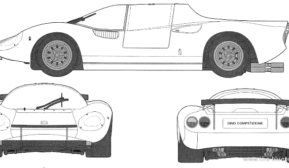 Ferrari Dino 206 DX - Феррари - чертежи, габариты, рисунки автомобиля