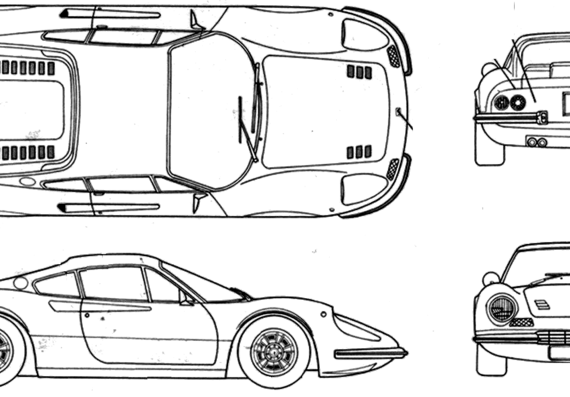 Ferrari Dino 246GT (1969) - Ferrari - drawings, dimensions, pictures of the car