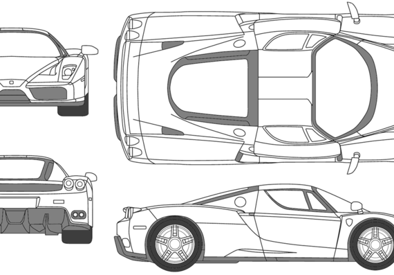 Ferrari Enzo / F60 / FX - Феррари - чертежи, габариты, рисунки автомобиля