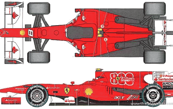 Ferrari F10 F1 GP (2010) - Феррари - чертежи, габариты, рисунки автомобиля