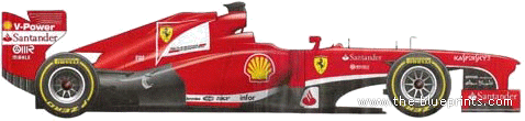 Ferrari F138 GP (2013) - Феррари - чертежи, габариты, рисунки автомобиля