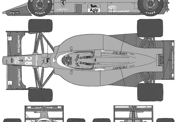 Ferrari F189 - Феррари - чертежи, габариты, рисунки автомобиля