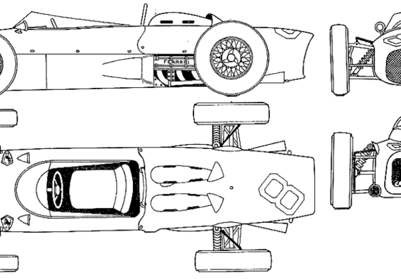 Ferrari F1 (1962) - Феррари - чертежи, габариты, рисунки автомобиля