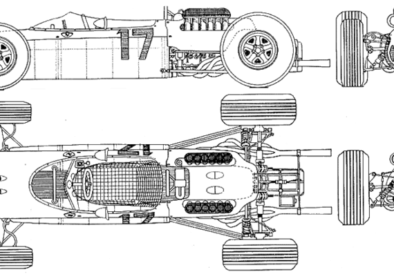 Ferrari F1 (1965) - Феррари - чертежи, габариты, рисунки автомобиля