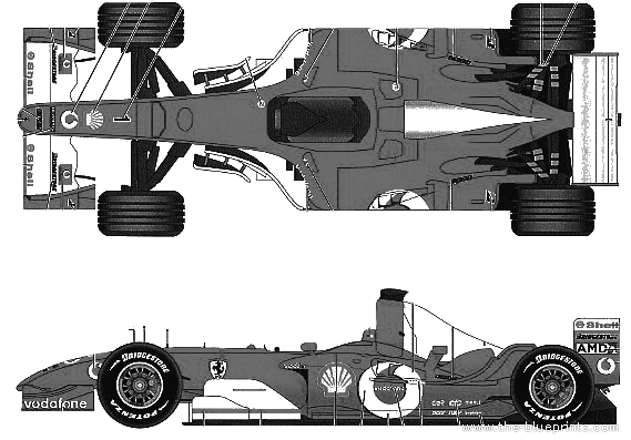 Ferrari F2003-GA Spanish GP (2003) - Феррари - чертежи, габариты, рисунки автомобиля