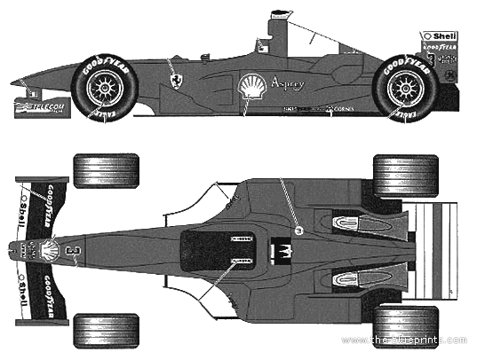 Ferrari F300 GP of Japan (1998) - Феррари - чертежи, габариты, рисунки автомобиля