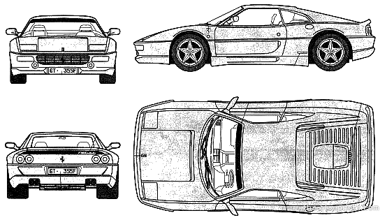 Ferrari F355 Berlinetta RS-9 - Ferrari - drawings, dimensions, pictures of the car