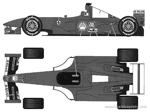 Ferrari F399 Germany GP (1999) - Феррари - чертежи, габариты, рисунки автомобиля