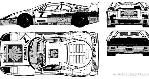 Ferrari F40 Competizione - Ferrari - drawings, dimensions, pictures of the car