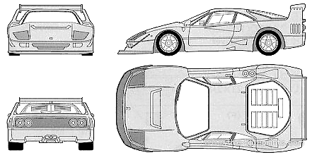 Ferrari F40 Competizione (1989) - Ferrari - drawings, dimensions, pictures of the car