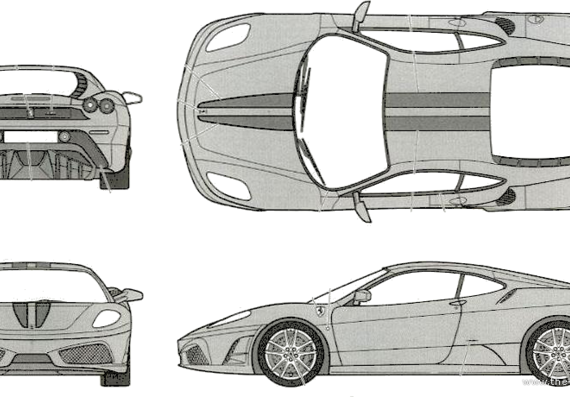 Ferrari F430 Scuderia DX - Феррари - чертежи, габариты, рисунки автомобиля