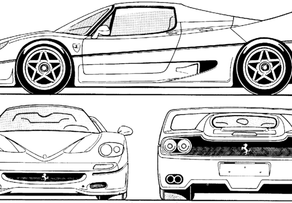 Ferrari F50 (1996) - Феррари - чертежи, габариты, рисунки автомобиля