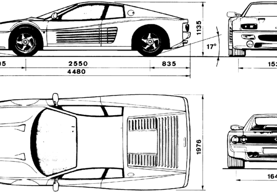 Ferrari F512M (1994) - Феррари - чертежи, габариты, рисунки автомобиля