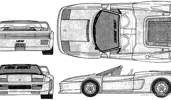 Ferrari Testarossa Koenig Specials Competition Spider (1988) - Феррари - чертежи, габариты, рисунки автомобиля