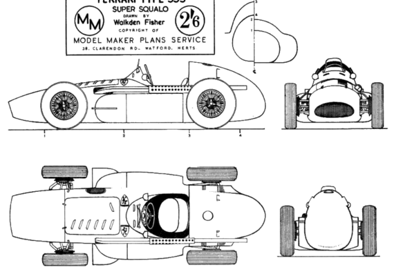 Ferrari Type 555 Super Squalo - Ferrari - drawings, dimensions, pictures of the car