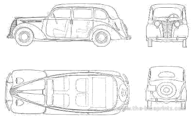 Fiat 1100L Berlina (1946) - Фиат - чертежи, габариты, рисунки автомобиля