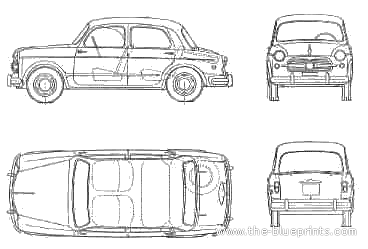 Fiat 1100 103 TV (1954) - Fiat - drawings, dimensions, pictures of the car