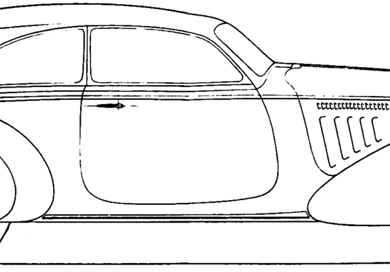 Fiat 1100 Coupe Touring - Фиат - чертежи, габариты, рисунки автомобиля