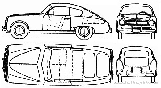 Fiat 1100 ES (1951) - Фиат - чертежи, габариты, рисунки автомобиля