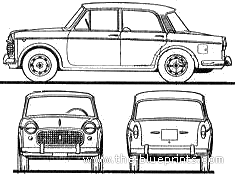 Fiat 1100 Millecento Export (1960) - Fiat - drawings, dimensions, pictures of the car