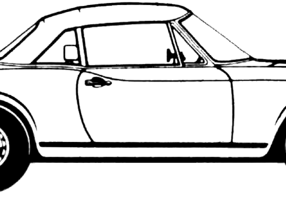 Fiat 124 Spider 1800 (1975) - Фиат - чертежи, габариты, рисунки автомобиля