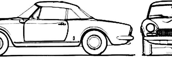 Fiat 124 Spider (1974) - Фиат - чертежи, габариты, рисунки автомобиля
