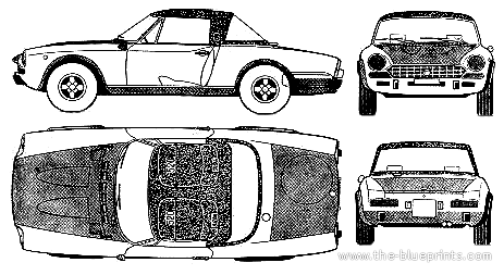 Fiat 124 Spider Abarth (1973) - Фиат - чертежи, габариты, рисунки автомобиля