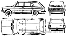 Fiat 125 Familiar Argentina (1972) - Фиат - чертежи, габариты, рисунки автомобиля