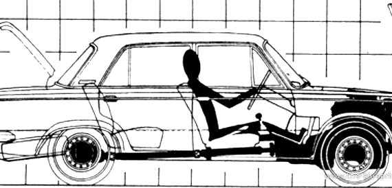 Fiat 125 S (1971) - Фиат - чертежи, габариты, рисунки автомобиля