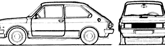 Fiat 127 CL (1983) - Фиат - чертежи, габариты, рисунки автомобиля