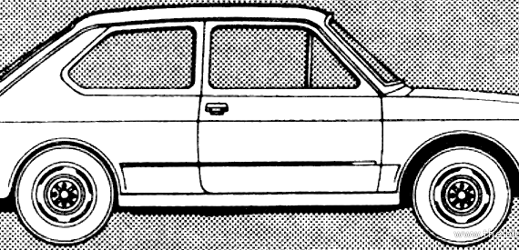 Fiat 127 L (1980) - Фиат - чертежи, габариты, рисунки автомобиля