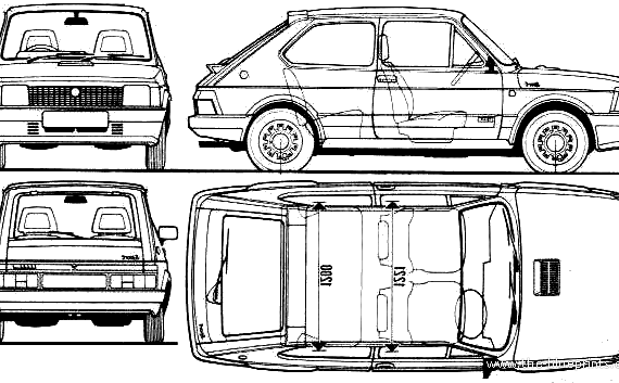 Fiat 127 Sport (1983) - Фиат - чертежи, габариты, рисунки автомобиля
