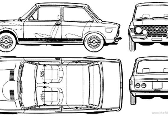 Fiat 128 2-Door Rally - Фиат - чертежи, габариты, рисунки автомобиля