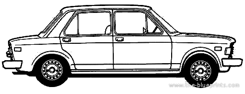 Fiat 128 4-Door (1975) - Фиат - чертежи, габариты, рисунки автомобиля