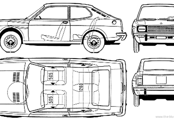 Fiat 128 Coupe - Фиат - чертежи, габариты, рисунки автомобиля