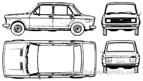 Fiat 128 Europa 4-Door Argentina (1978) - Фиат - чертежи, габариты, рисунки автомобиля