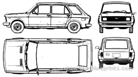 Fiat 128 Europa Familiar Argentina (1978) - Фиат - чертежи, габариты, рисунки автомобиля