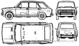 Fiat 128 Familiar Argentina (1971) - Фиат - чертежи, габариты, рисунки автомобиля