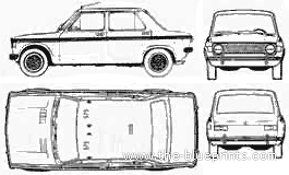 Fiat 128 IAVA 100 Argentina (1972) - Фиат - чертежи, габариты, рисунки автомобиля