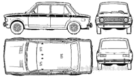 Fiat 128 IAVA Argentina (1972) - Фиат - чертежи, габариты, рисунки автомобиля