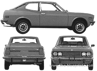 Fiat 128 Sport Coupe (1972) - Фиат - чертежи, габариты, рисунки автомобиля