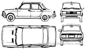 Fiat 128 Super Europa 4-Door Argentina (1983) - Фиат - чертежи, габариты, рисунки автомобиля