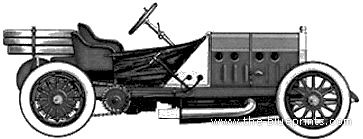 Fiat 130hp (1907) - Фиат - чертежи, габариты, рисунки автомобиля