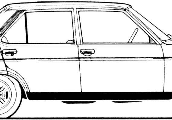 Fiat 131 Mirafiori (1975) - Фиат - чертежи, габариты, рисунки автомобиля