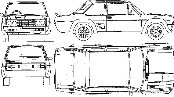 Fiat 131 Mirafiori Abarth Rally - Fiat - drawings, dimensions, pictures of the car
