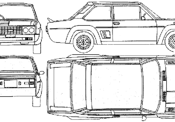 Fiat 131 Mirafiori Abarth Rallye - Фиат - чертежи, габариты, рисунки автомобиля