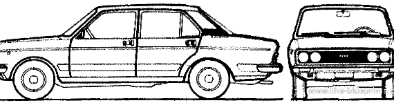 Fiat 132 GLS (1973) - Фиат - чертежи, габариты, рисунки автомобиля